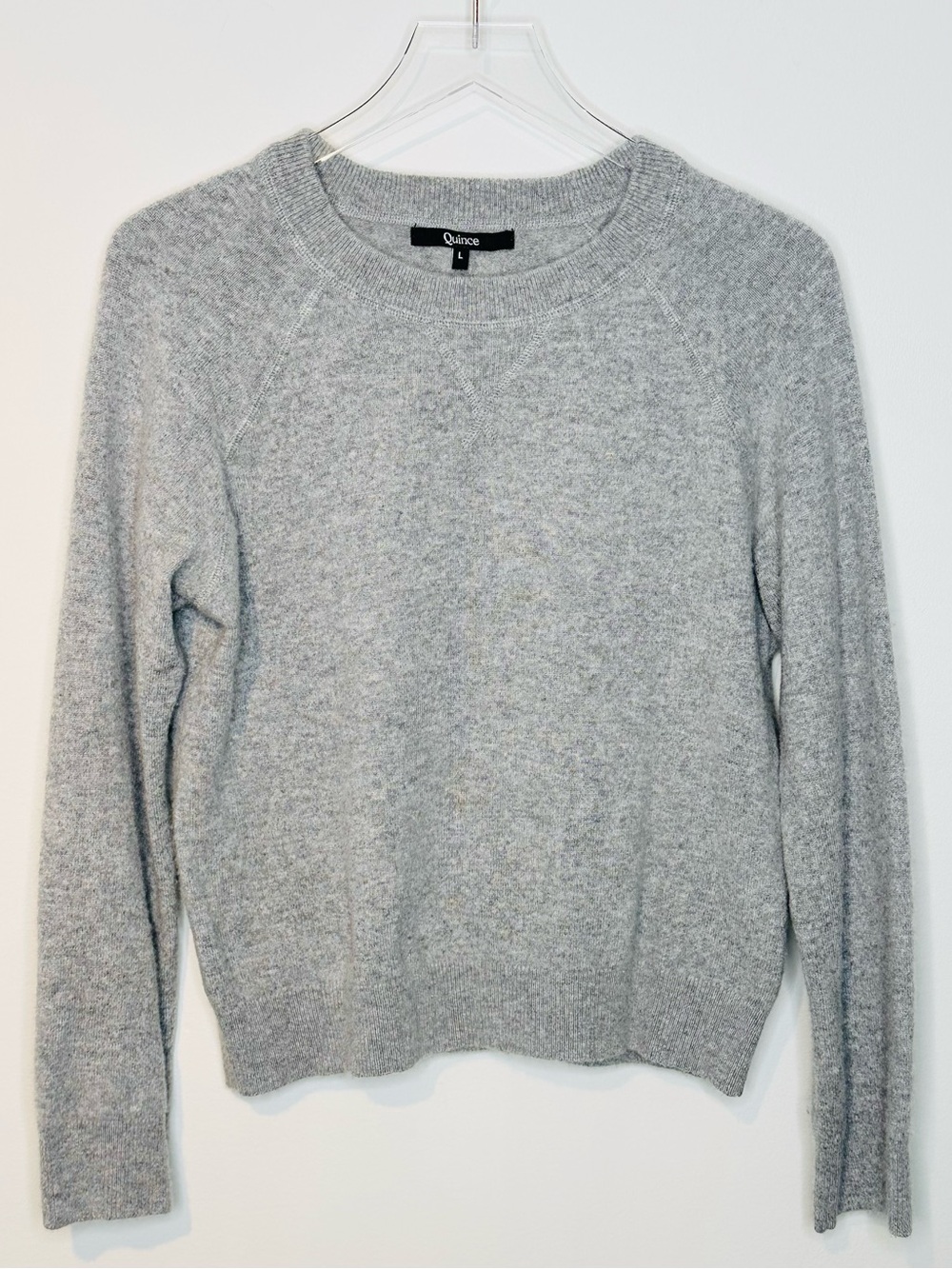 Quince Women's Gray Cashmere Crewneck Sweater Top